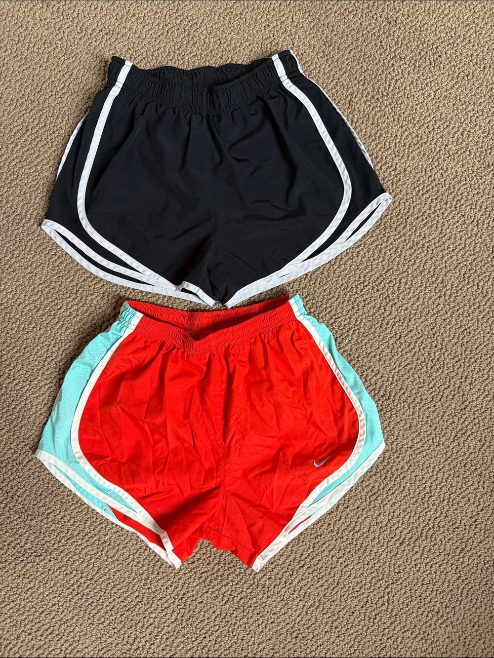 Nike Women’s Black and Red Athletic Shorts Duo